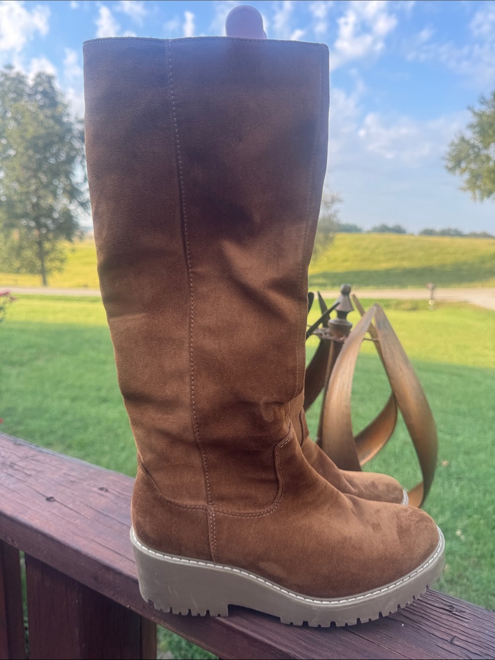 Sonoma Chestnut Brown Suede Over-the-Knee Lug Boots